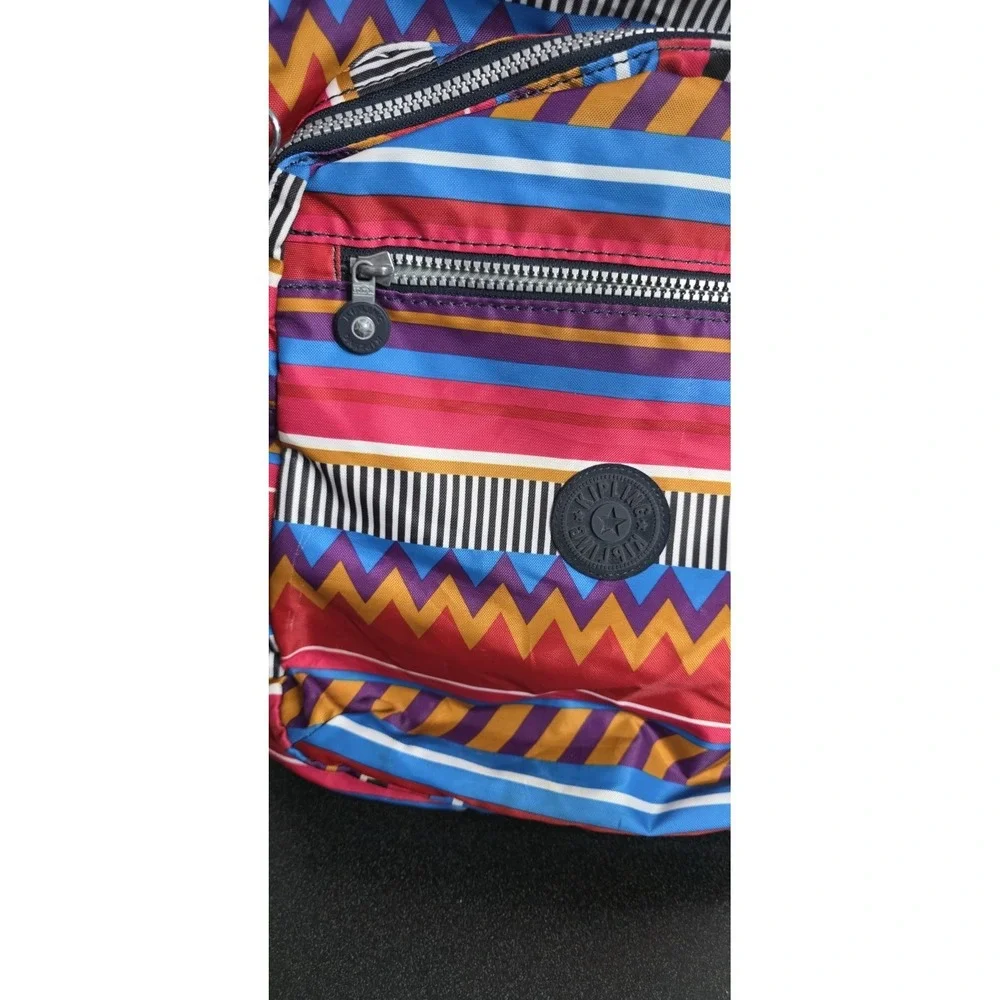 Kipling Backpack Clas Seoul Nylon Full Size Bag Weekend Travel‎ Aztec Tribal EUC